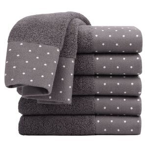 6PCS Cotton Soft Hand Towel Set 14" x 30"for Bathroom Taupe Gray